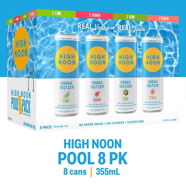 High Noon Vodka Hard Seltzer Pool Pack Variety 8-Pack Limited Edition