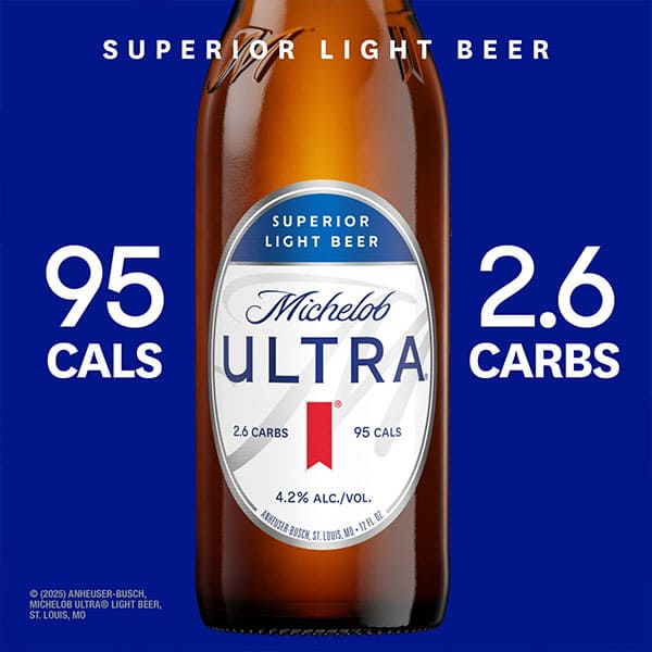 Michelob Ultra Low-Carb Light Lager Bottles, 4.2% abv, 12 oz