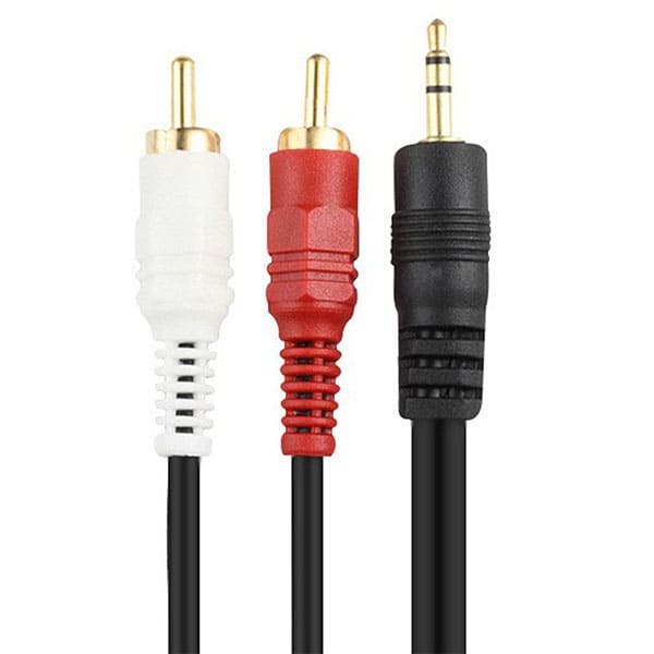 New Gray Microsoft Compatible Stereo 1/8" (3.5mm) Male to 2 RCA Male Audio Cable for Apple ipod, Microsoft Zune, Creative Zen Sleek Photo, Iriver