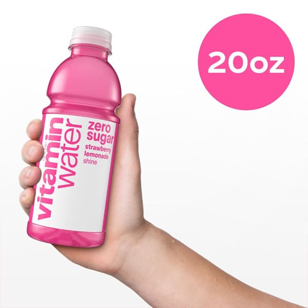 VitaminWater Zero Shine, Electrolyte Enhanced Water w/ Vitamins, Strawberry Lemonade Drink